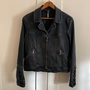 Free People Faded Black Denim Jacket
